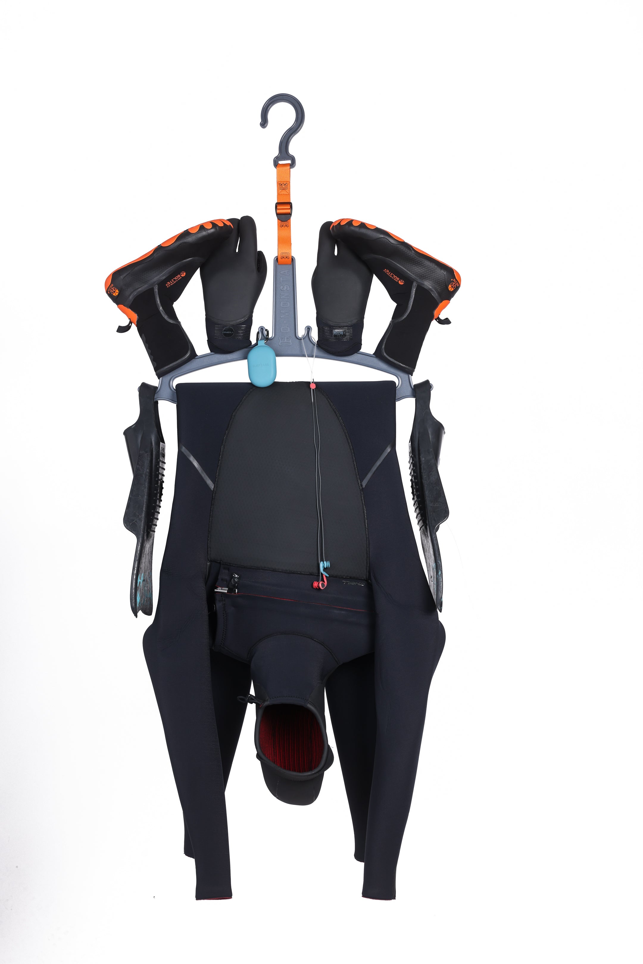 C-monsta wetsuit hanger. Hanger for wetsuits boots gloves after surfing or scuba diving