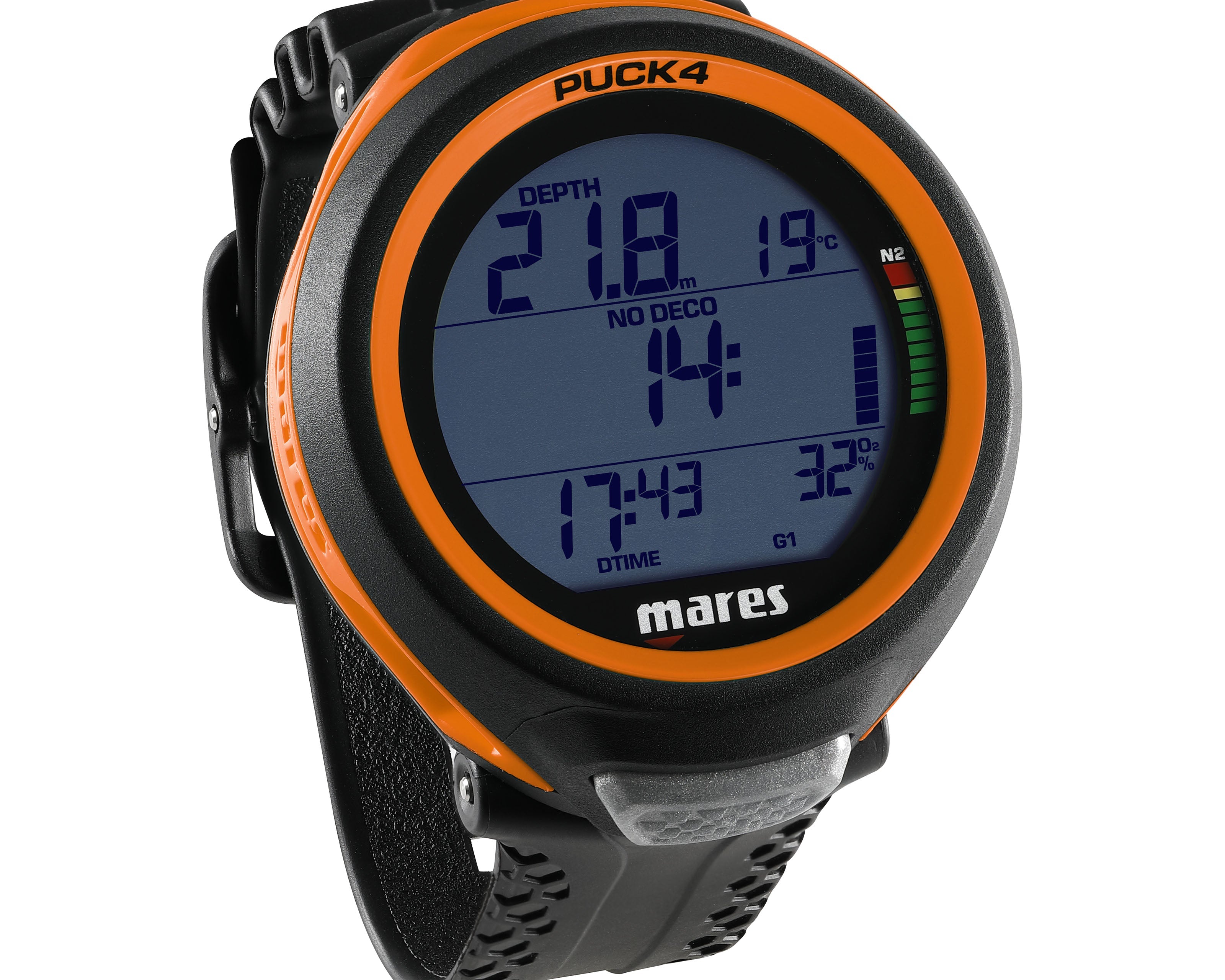 Mares Puck 4 dive computer display underwater