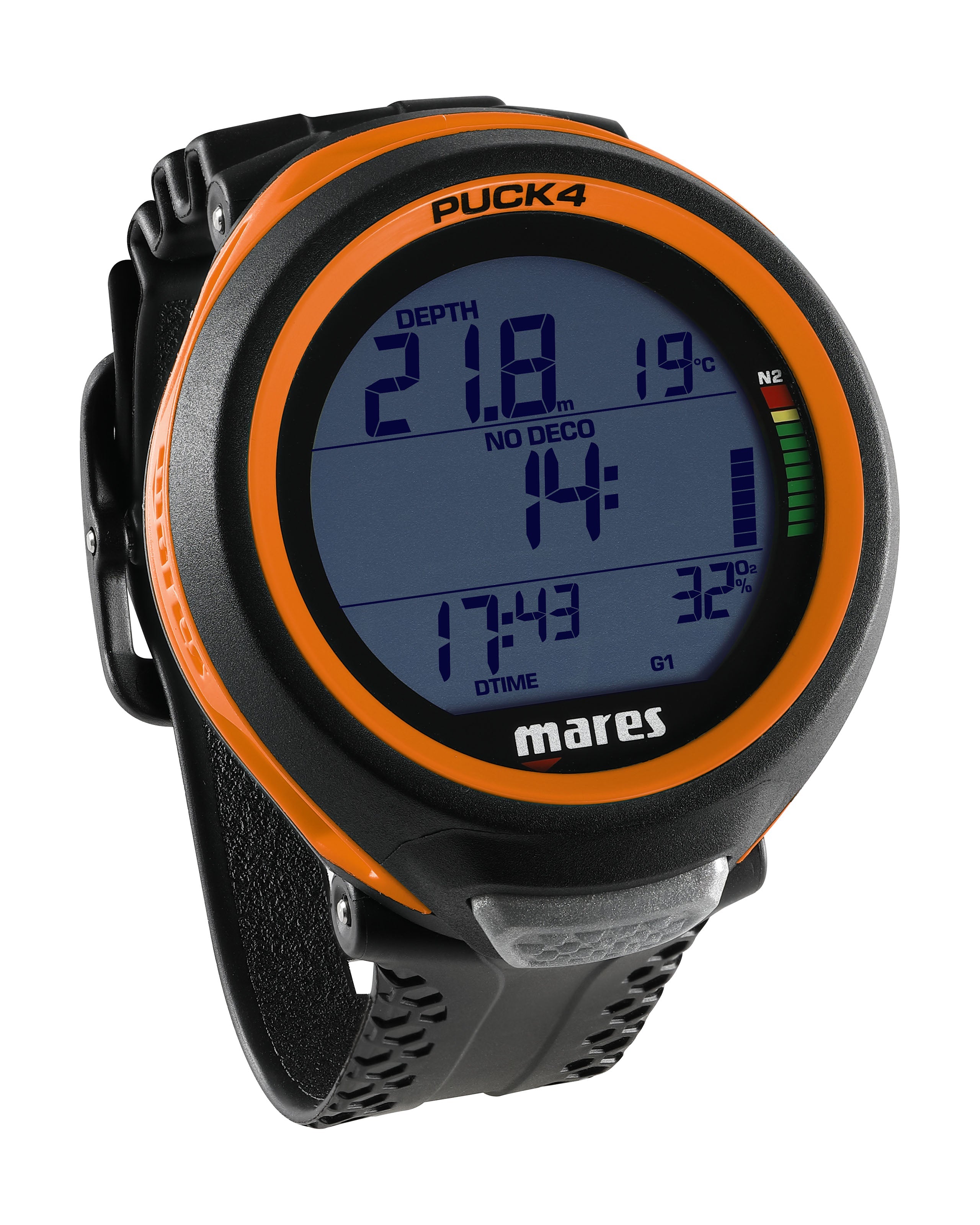 Mares Puck 4 dive computer display underwater