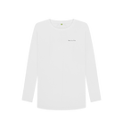 White Printed Long Sleeve T Shirt Front
